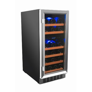 wine enthusiast 32-bottle dual zone wine cooler.